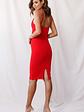 Georgia Square Neckline Midi Dress Red - thumbnail 9