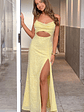 Fallon Yellow Sequin Cut Out Formal Maxi dress - thumbnail 9