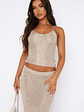Love Galore Sequin Knit Top Champagne - thumbnail 2