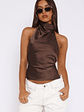 Time Passes Halter Top Chocolate - thumbnail 2