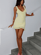 Take A Bow Mini Dress Lemon - thumbnail 1