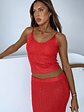 Love Galore Sequin Knit Top Red - thumbnail 5