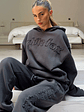 From The Archives Lexi Oversized Hoodie Charcoal - thumbnail 1