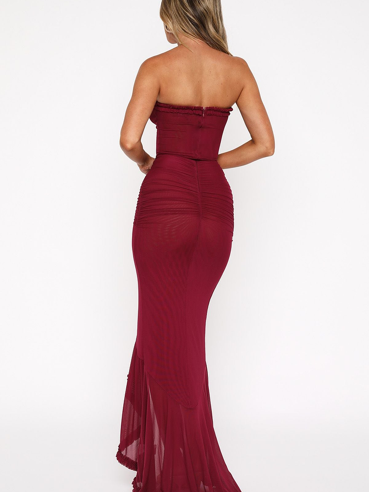 Still Got It Mesh Maxi Dress Dark Burgundy 4