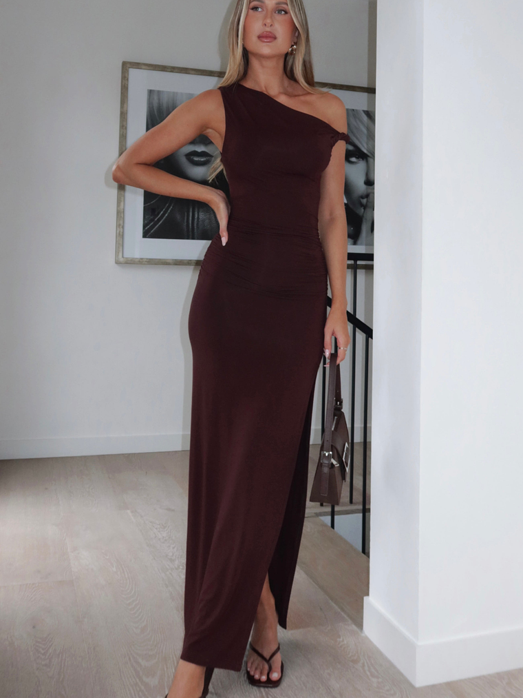 Little Bit Dramatic Maxi Dress Dark Chocolate 5