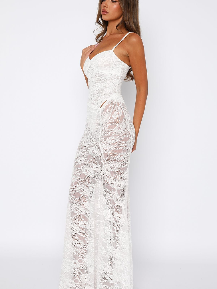 Tell Me I'm Pretty Lace Maxi Dress White 3