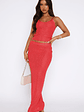 Star Shining Sequin Knit Maxi Skirt Red - thumbnail 2
