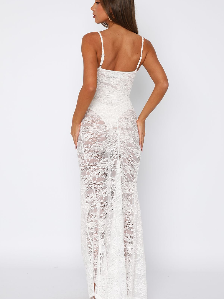 Tell Me I'm Pretty Lace Maxi Dress White 4