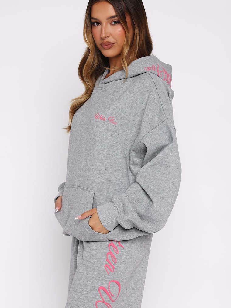 Lucky Thirteen Shaya Oversized Hoodie Dark Grey Marle 3