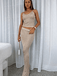 Star Shining Sequin Knit Maxi Skirt Champagne - thumbnail 5