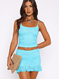 Let's Get Closer Lace Mini Skirt Blue - thumbnail 2
