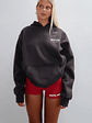 Lucky Thirteen Cheyenne Oversized Hoodie Charcoal - thumbnail 7