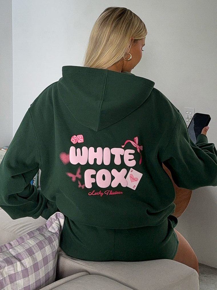 Lucky Thirteen Stephanie Oversized Hoodie Green 1