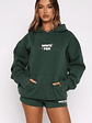 Lucky Thirteen Stephanie Oversized Hoodie Green - thumbnail 2
