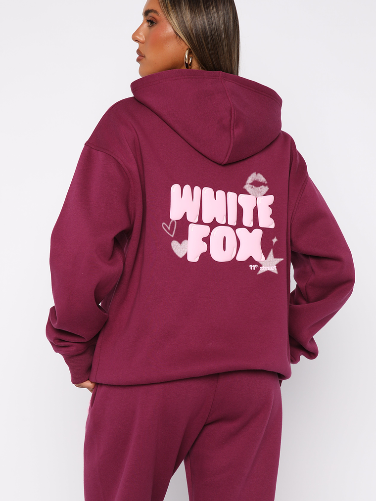 11th Street Sweet Kisses Oversized Hoodie Very Berry 4