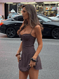 In The Back Of My Mind Mini Dress Chocolate Polka Dot - thumbnail 1