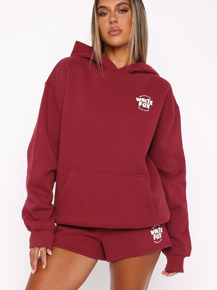 With Love For You Oversized Hoodie Burgundy 2