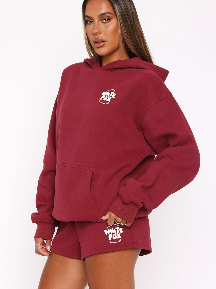 With Love For You Oversized Hoodie Burgundy 3