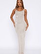 Marine Mist Sequin Knit Maxi Dress Champagne - thumbnail 3
