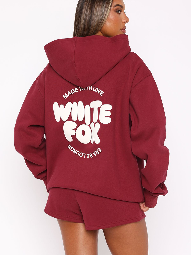 With Love For You Oversized Hoodie Burgundy 4