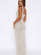 Marine Mist Sequin Knit Maxi Dress Champagne - thumbnail 5