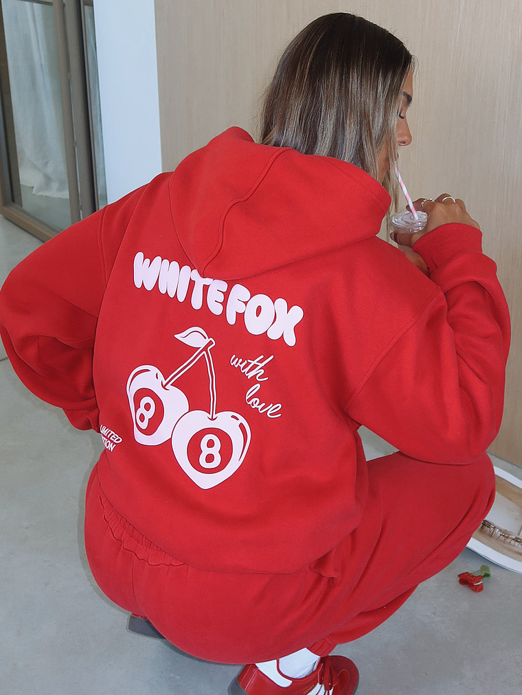 With Love In The Moment Oversized Hoodie Red 1