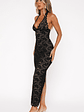Destiny Lace Maxi Dress Black - thumbnail 3