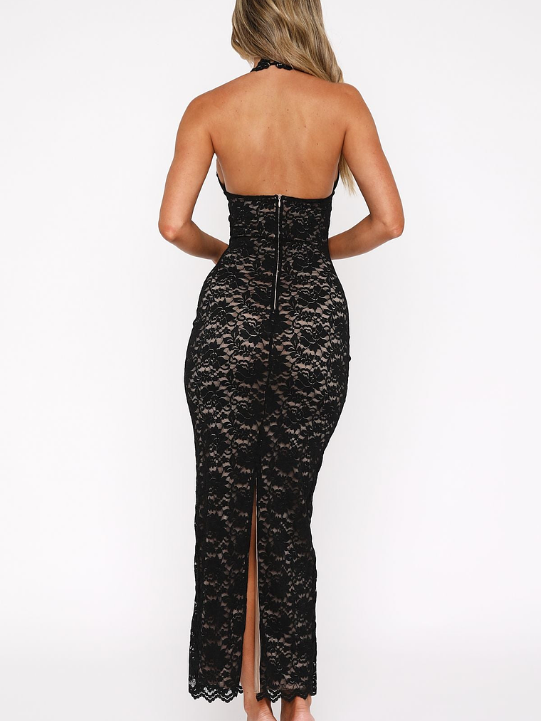 Destiny Lace Maxi Dress Black 4