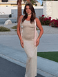 Marine Mist Sequin Knit Maxi Dress Champagne - thumbnail 8