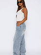 Bring The Style Low Rise Wide Leg Jeans Light Blue Wash - thumbnail 3