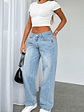 Bring The Style Low Rise Wide Leg Jeans Light Blue Wash - thumbnail 5