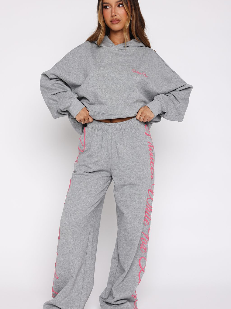 Lucky Thirteen Shaya Wide Leg Sweatpants Dark Grey Marle 2