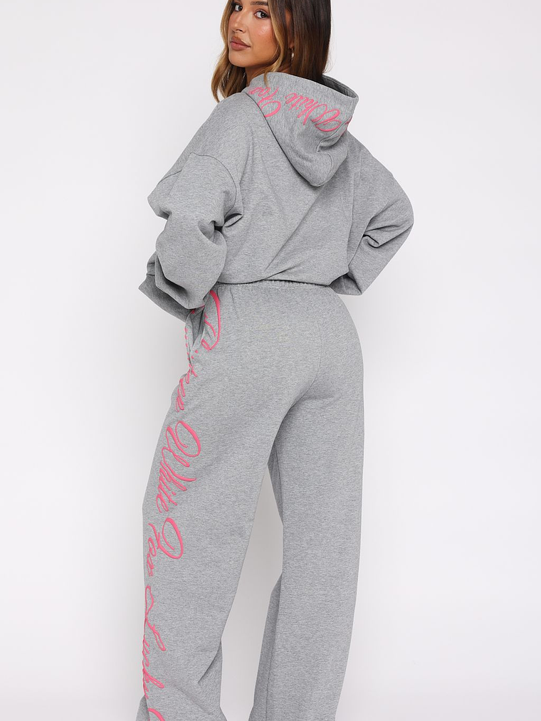 Lucky Thirteen Shaya Wide Leg Sweatpants Dark Grey Marle 4
