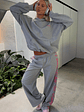 Lucky Thirteen Shaya Wide Leg Sweatpants Dark Grey Marle - thumbnail 5