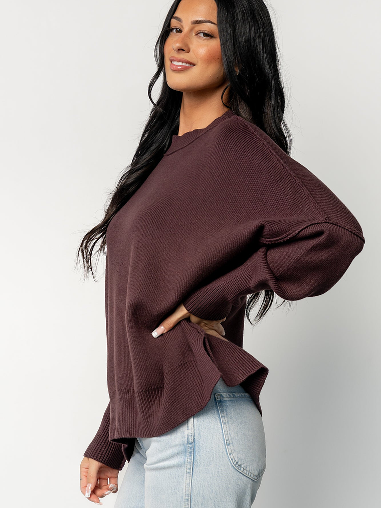Jeremiah Knit Sweater | Dark Plum 2