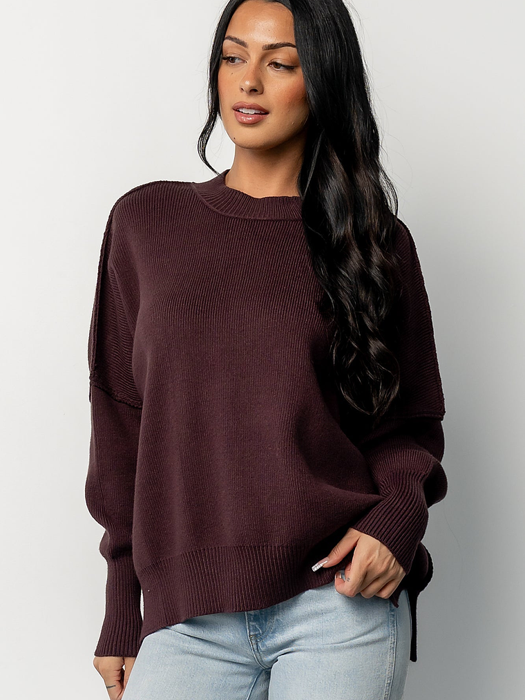 Jeremiah Knit Sweater | Dark Plum 3