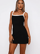 In This Moment Ribbed Mini Dress Black/White - thumbnail 2