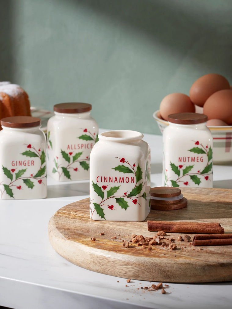 Holiday Baking Spice Jars, Set of 4 3