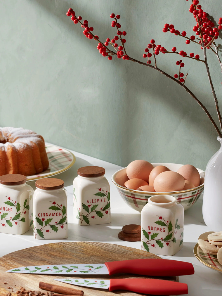 Holiday Baking Spice Jars, Set of 4 5