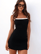 In This Moment Ribbed Mini Dress Black/White - thumbnail 6
