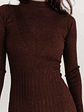 Jamelia Pleated Sweater Dress | Brown + Gold - thumbnail 2