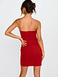 Isobel Pointed Sweetheart Neckline Mini Dress Red - thumbnail 2