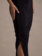 Jaiya | Black Ruched Halter-Neck Asymmetric Maxi Dress - thumbnail 7