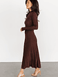 Jamelia Pleated Sweater Dress | Brown + Gold - thumbnail 7