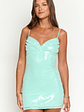Honey Aqua Sequin Mini Dress - thumbnail 2