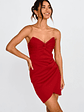 Isobel Pointed Sweetheart Neckline Mini Dress Red - thumbnail 5