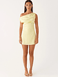 Heart Of Glass Satin Mini Dress - Yellow - thumbnail 1