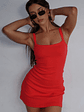 In This Moment Ribbed Mini Dress Red - thumbnail 6