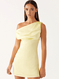 Heart Of Glass Satin Mini Dress - Yellow - thumbnail 4