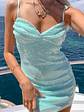 Honey Aqua Sequin Mini Dress - thumbnail 9